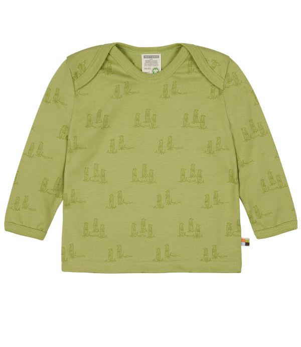 Loud+proud Organic Cotton avocado green long sleeve T-Shirt