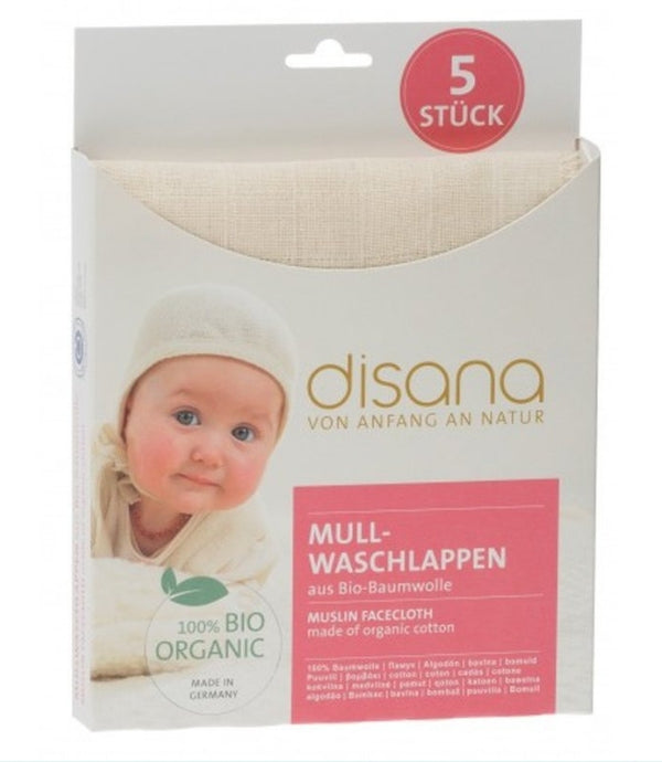 Disana Organic Cotton Muslin Baby Wash Cloths