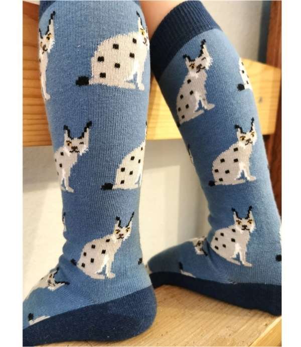 Organic Cotton Kids Knee Socks Lynx