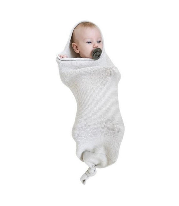 Hvid Knitted Merino Wool Newborn Baby Cocoon